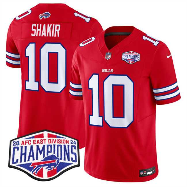 Men%27s Buffalo Bills #10 Khalil Shakir Red F.U.S.E. 2024 AFC East Division Champions Vapor Limited Stitched Jersey->buffalo bills->NFL Jersey
